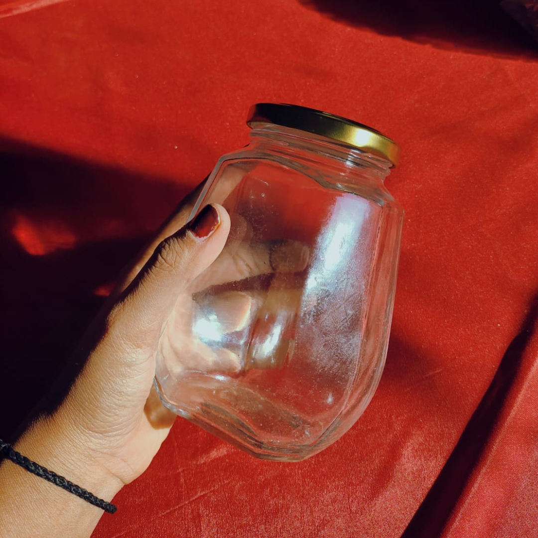 500ml Octagonal Glass Candle Jar