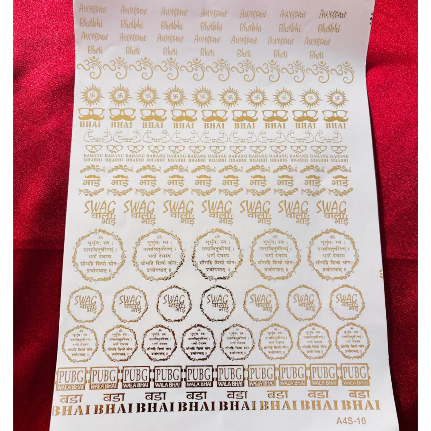 Rakhi Swag Bhai Embossed Sticker Sheet