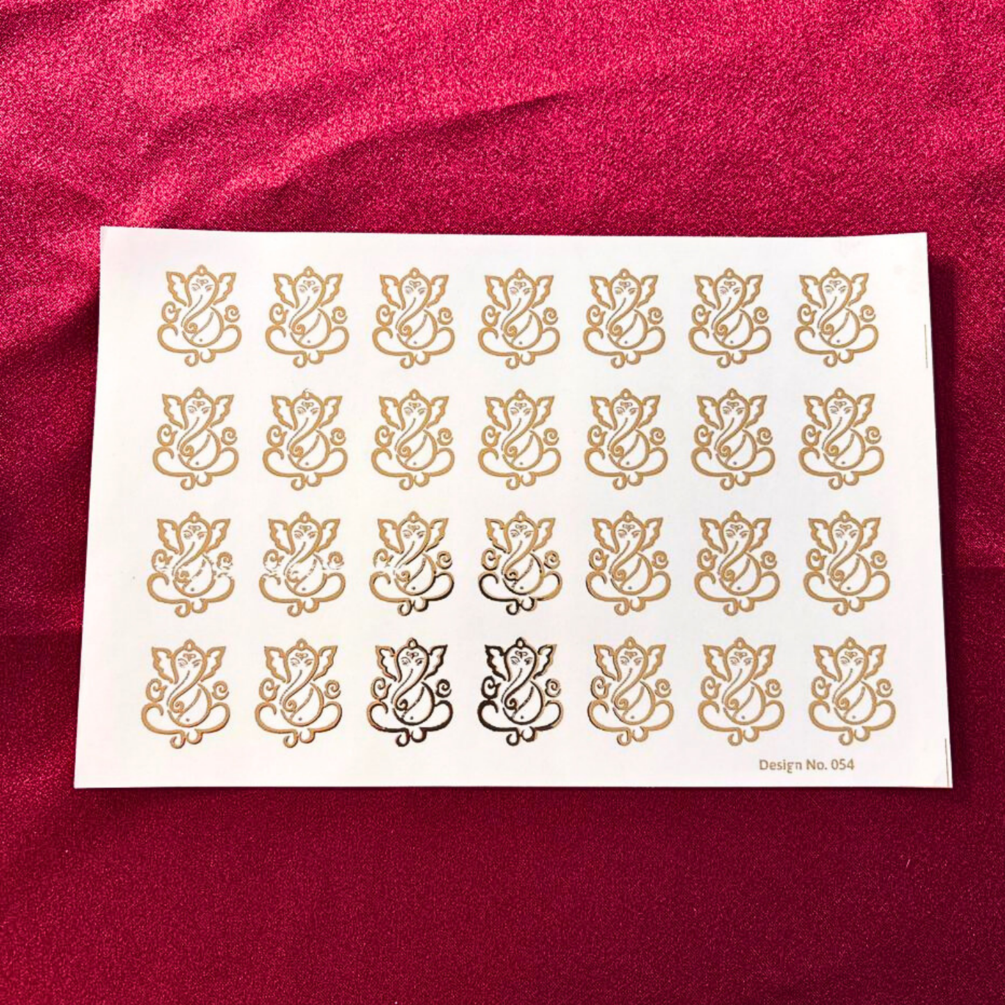 Full Ganesha Design Embossed Stickers Sheet