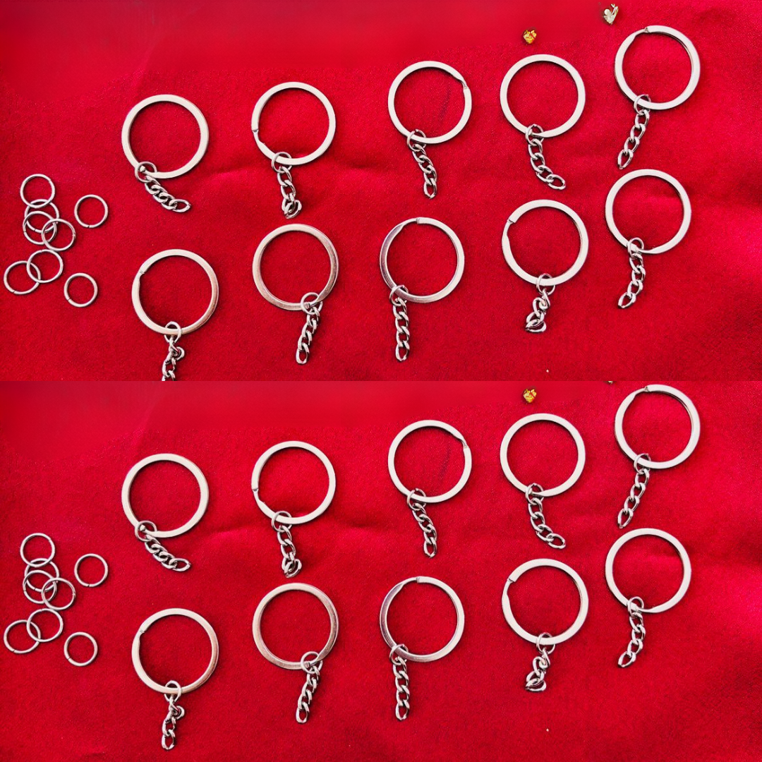 25 Pcs Silver Keychain Ring With Jumpring