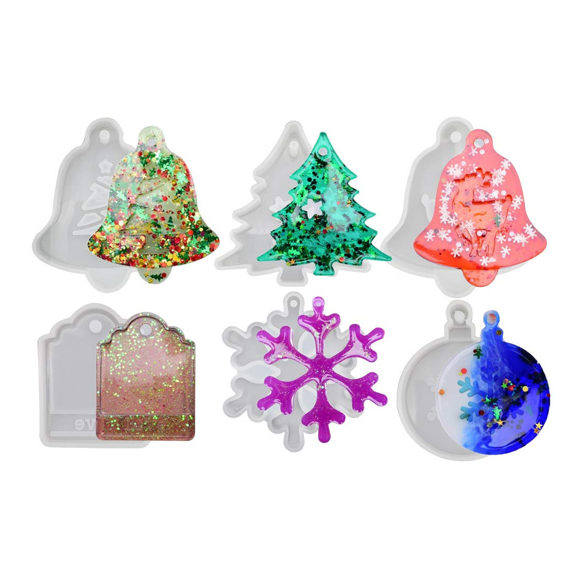 6Pcs Christmus Silicone Mould