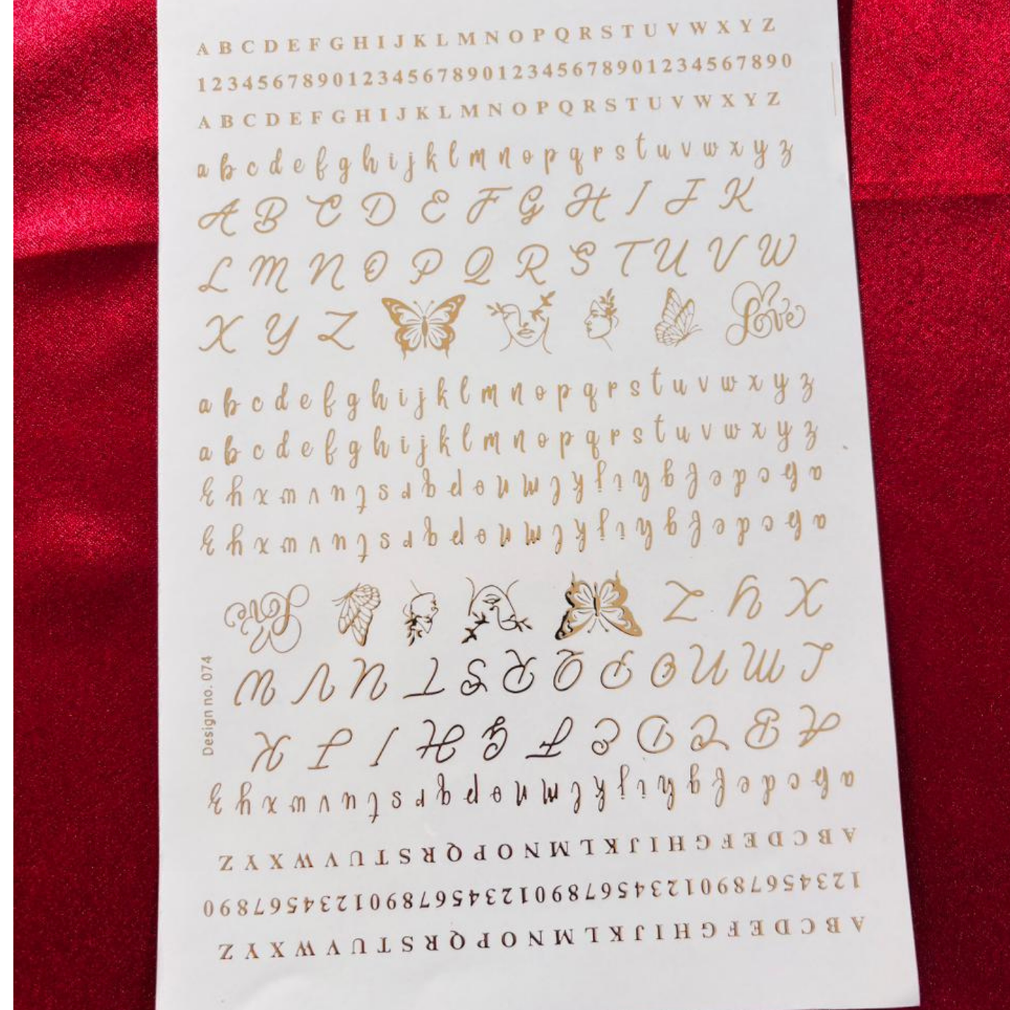 Mix alphabet Golden Embossed Stickers Sheet