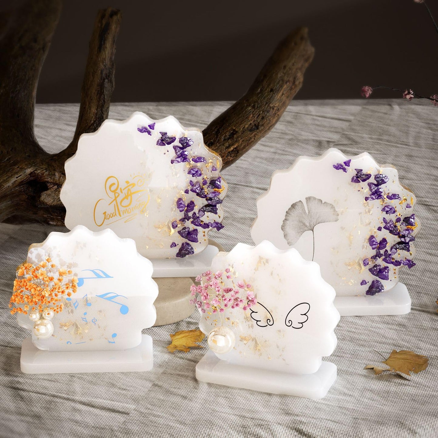 6 Cavity Round Agate PhotoFrame Making Silicone Mould