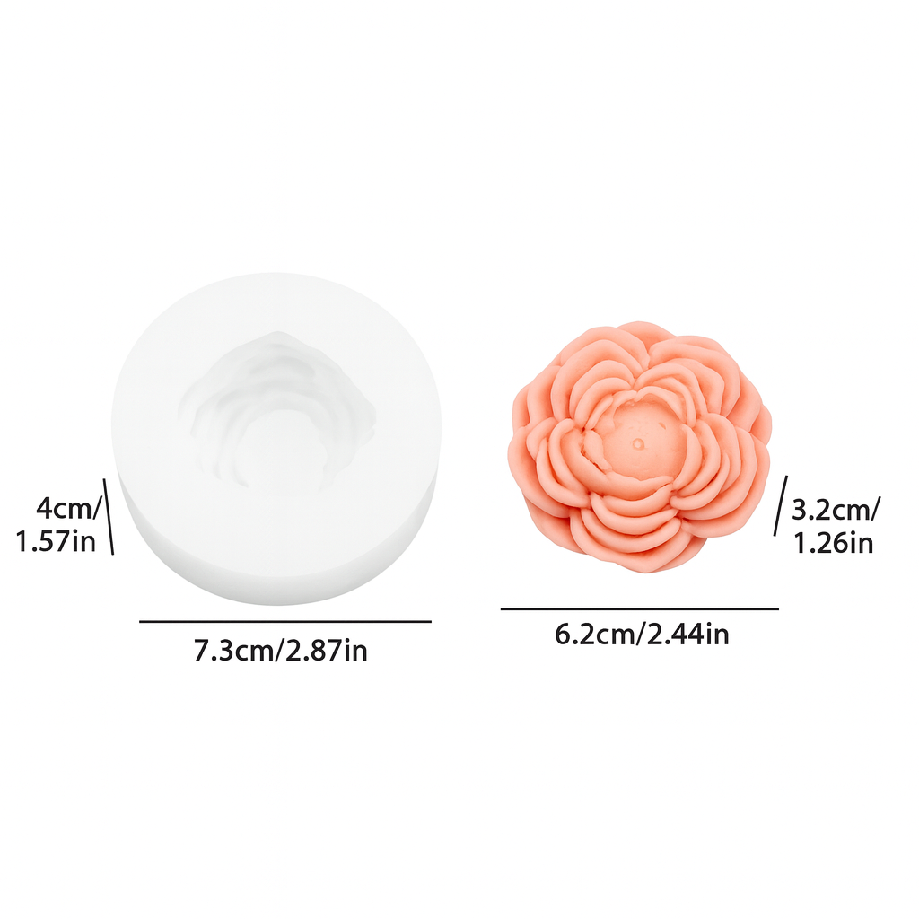 3D Medium Vedini Flower Candle Mould