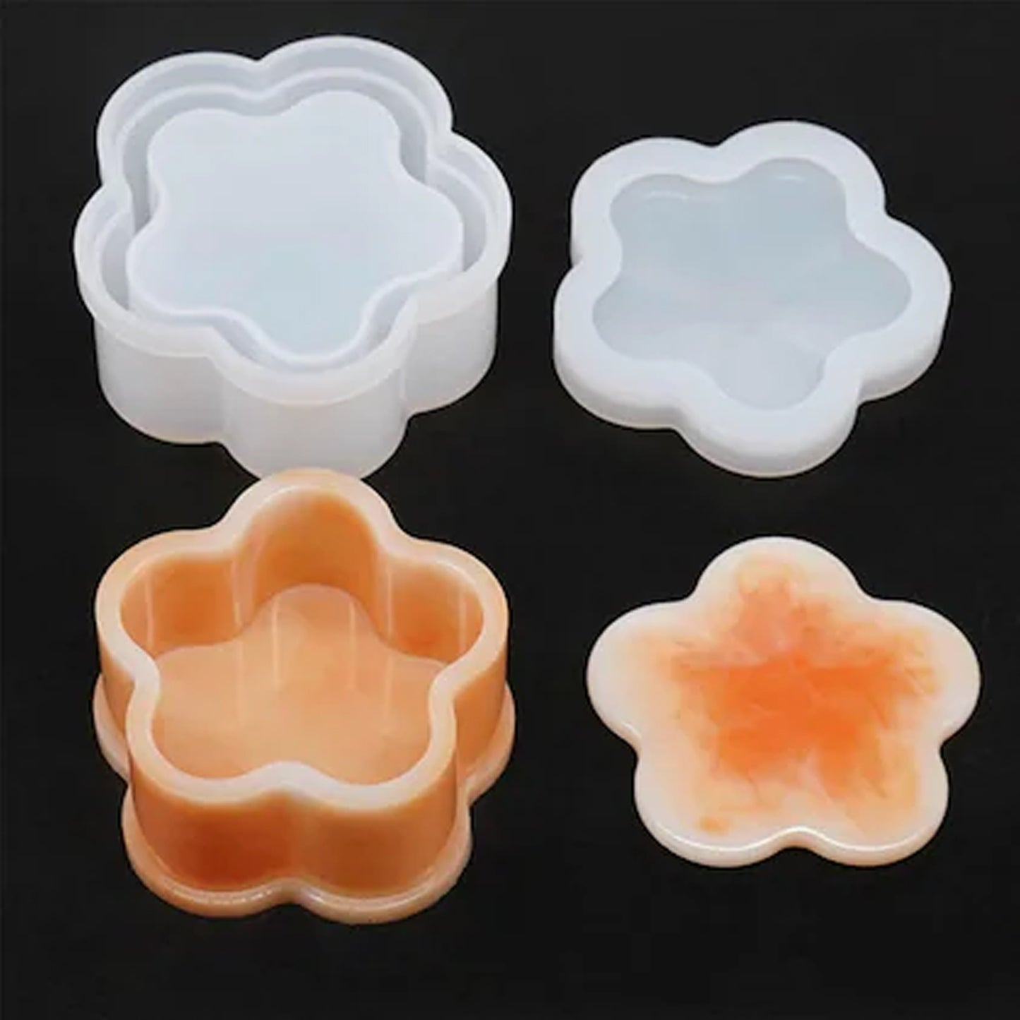 Flower Shape Gift Storage Box Silicone Mould