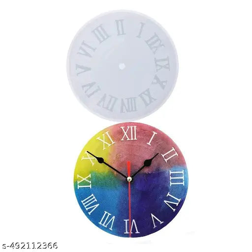 8 Inch Round Roman Number Clock Silicone Mould