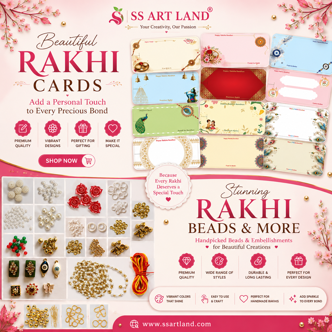 Rakhi Cards & Beads/ Charms