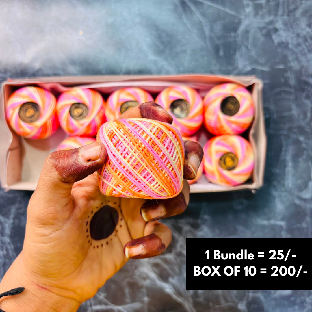Rakhi Pink & Yellow Double Shade Thread Bundle
