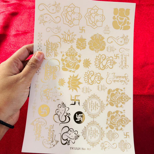 Ganesha Embossed Sticker Sheet
