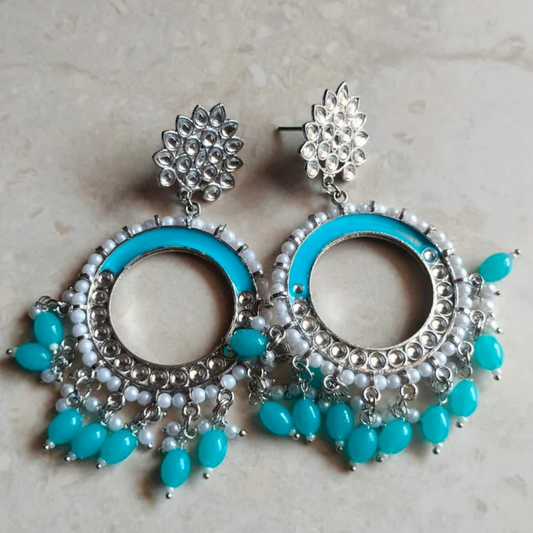 Chand Bali Jhumka Blue Color