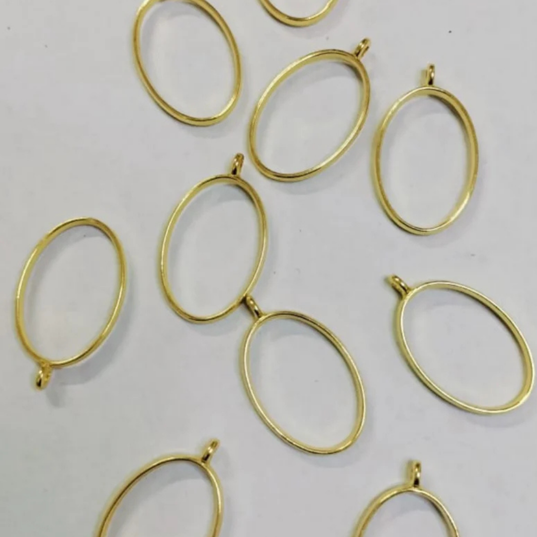 Golden Silver Oval Shape Bezale Pack of 5