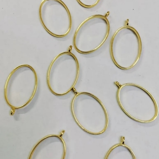 Golden Silver Oval Shape Bezale Pack of 5