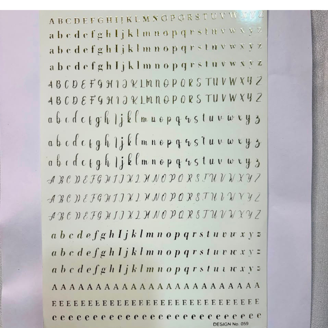 Small Abcd Alphabet Embossed Sticker
