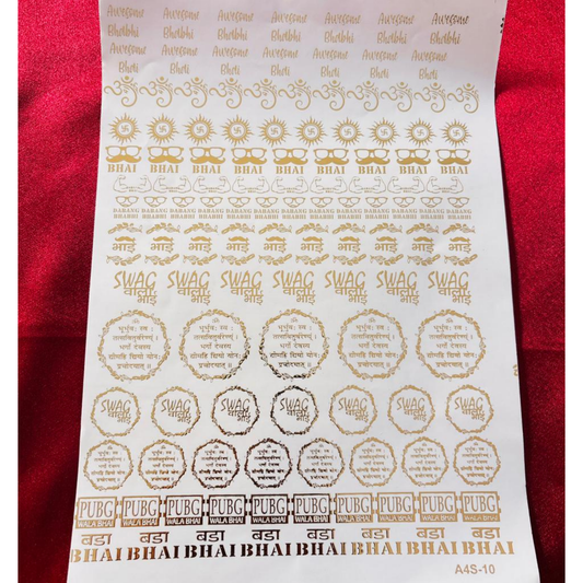 Rakhi Swag Bhai Embossed Sticker Sheet