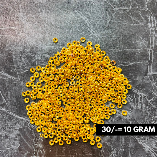 Rakhi Round Spacer Golden Beads 10 Gram