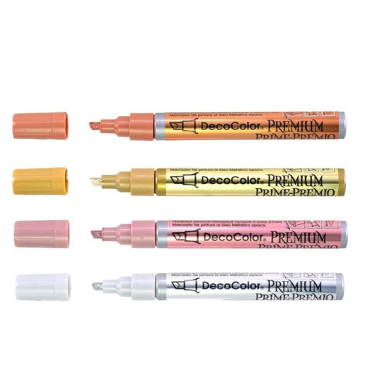 Set Of4 Deco Marker Silver, Golden, Rose Gold, Copper