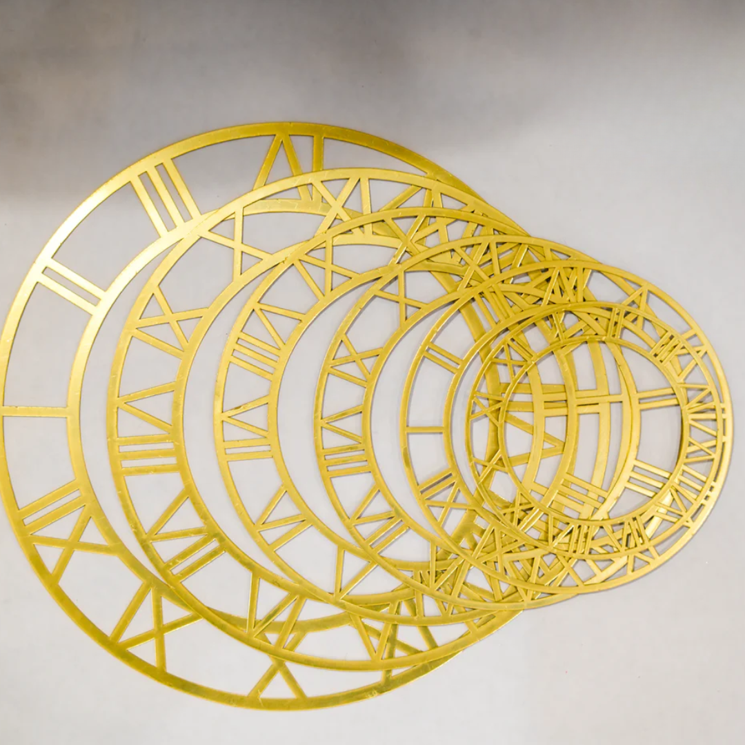 6" To 12" Acrylic Golden Clock Ring