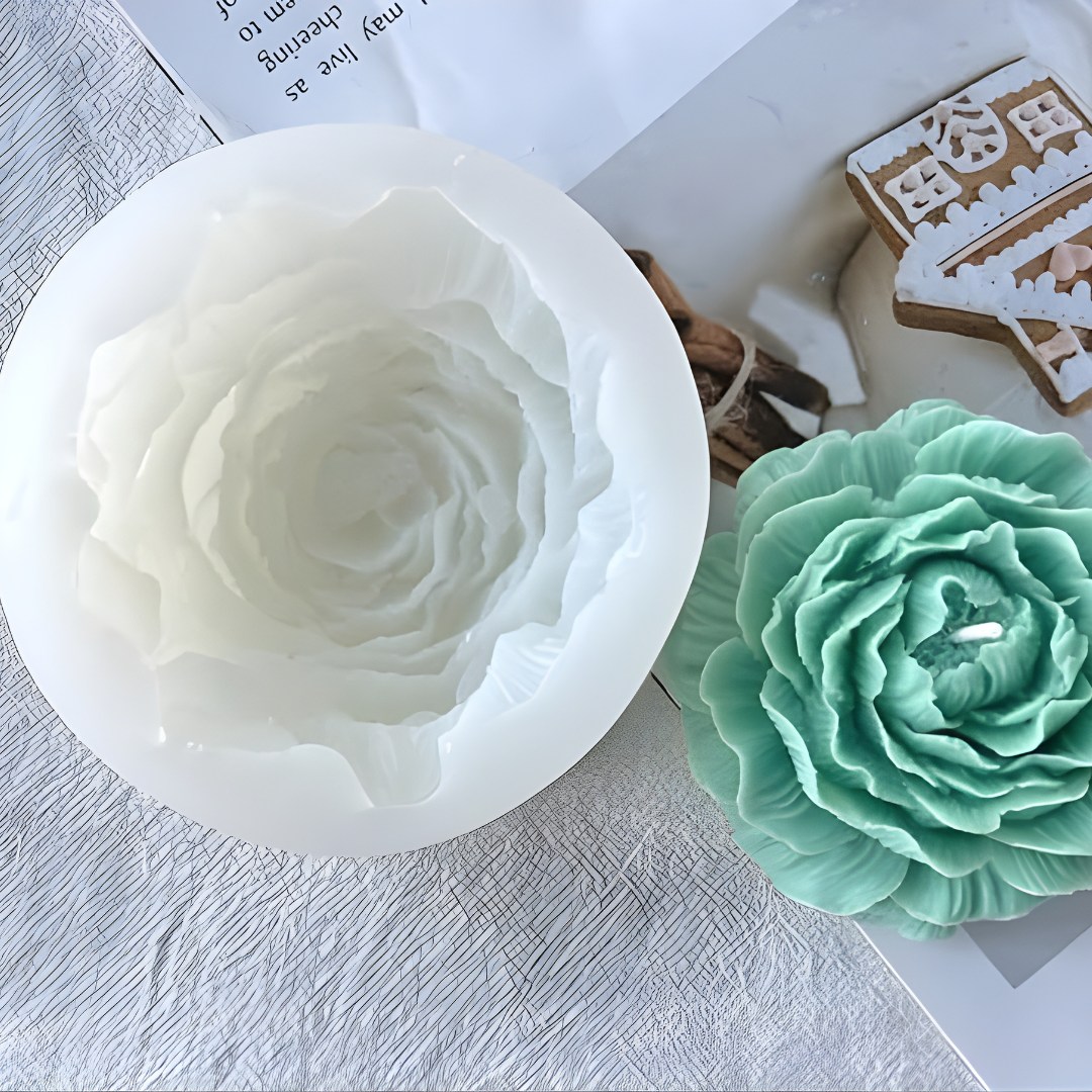 Peony Rose Flower Candle Silicone Mould