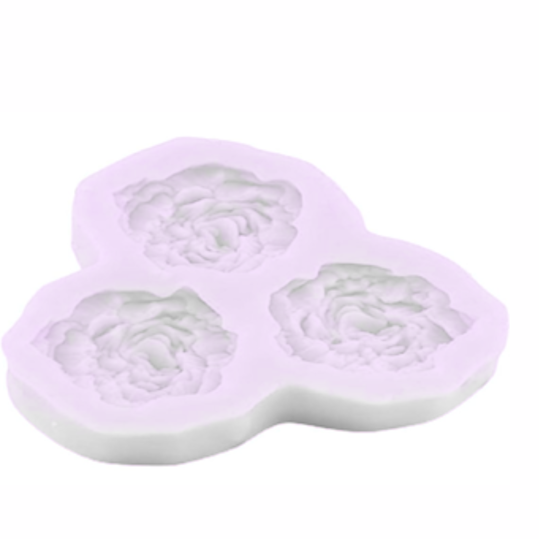 3 Cavity Mini Peony Flower Candle Silicone Mould