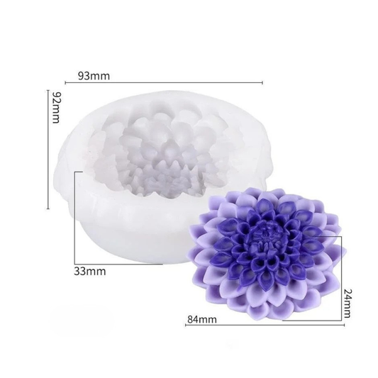 Vedini Dahlia Flower Floral Candle Silicone Mould