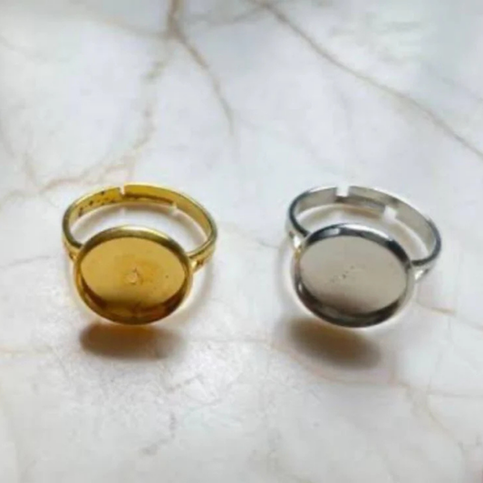 Golden & Silver Big Round Shape Ring Bezals