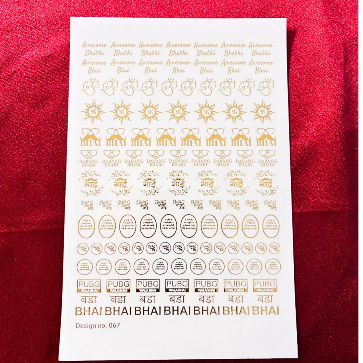 Rakhi Bada Bhai Embossed Sticker Sheet
