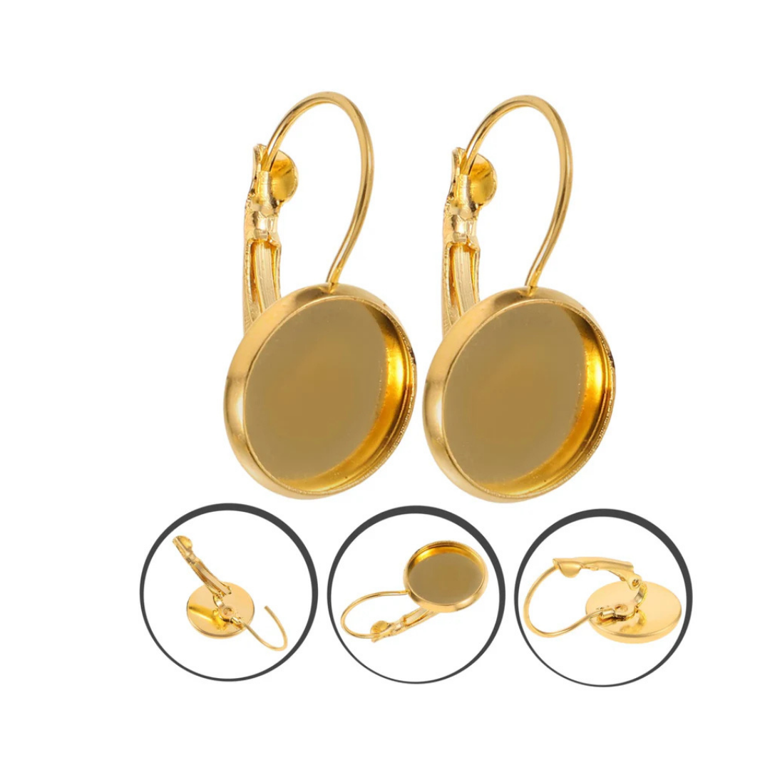 Golden Round Earing Bezal Pair of 2