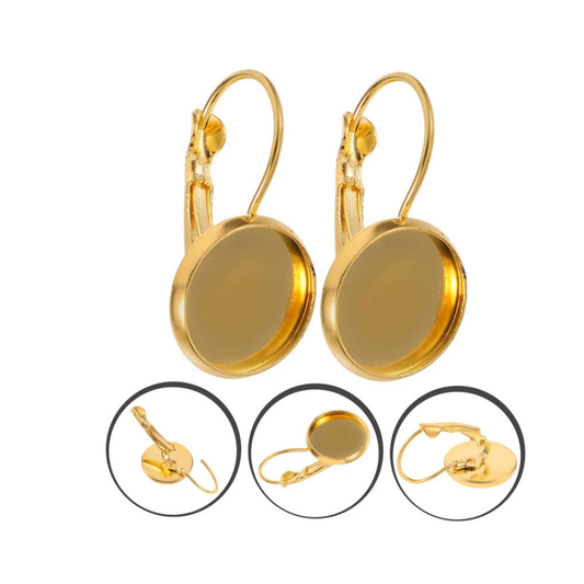 Golden Round Earing Bezal Pair of 2
