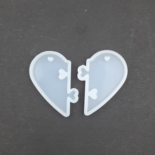 2 Pcs Heart Keychain Pendent Mould