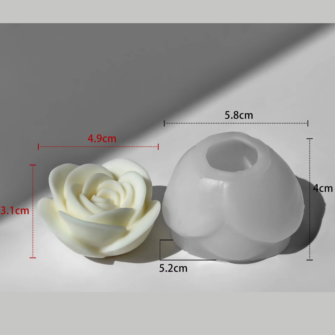 Small Round Rose Candle Silicone Mould