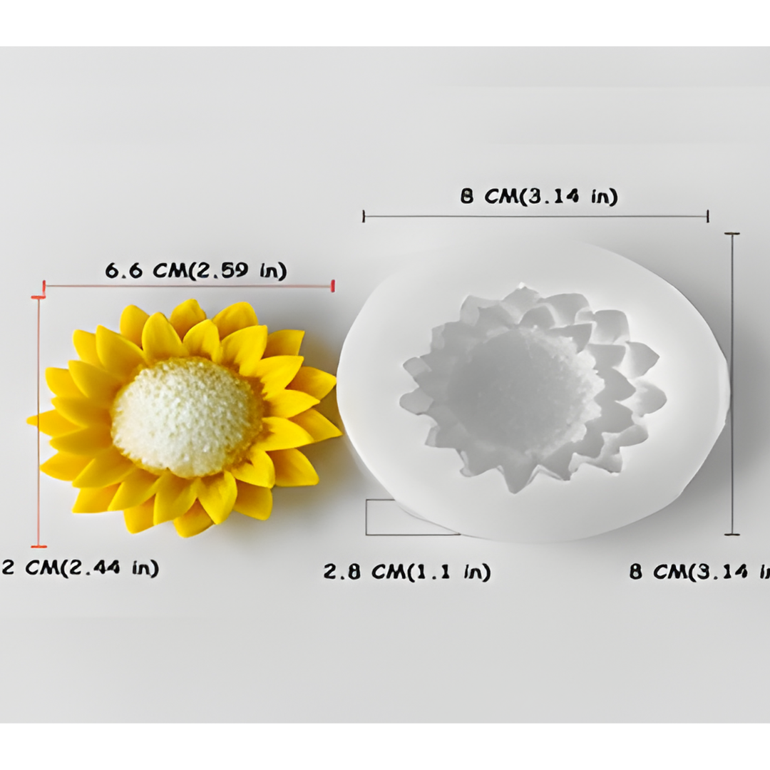 3D SunFlower Silicone Candle Mould
