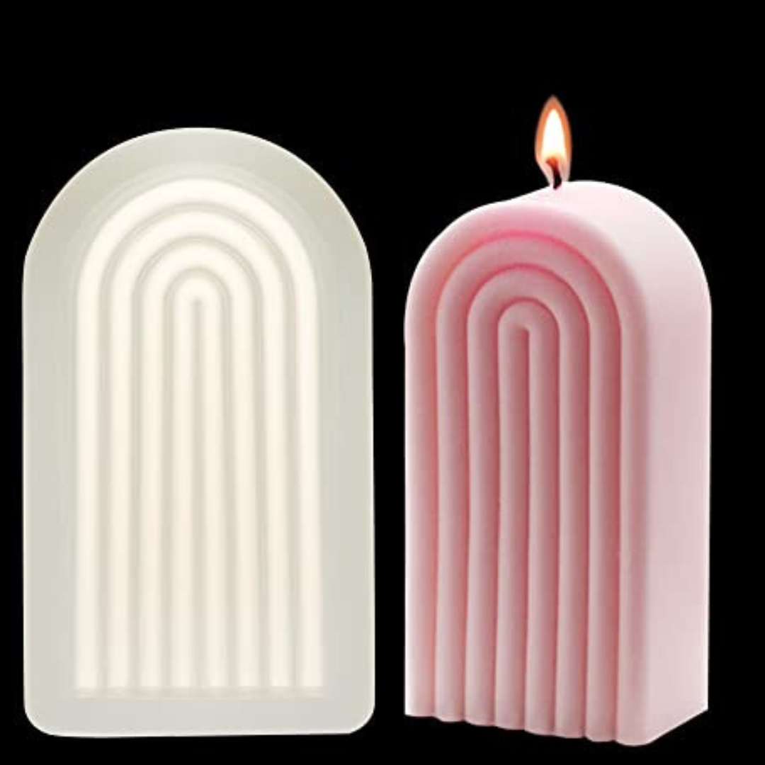 Striped Arch Candle Silicone Mould
