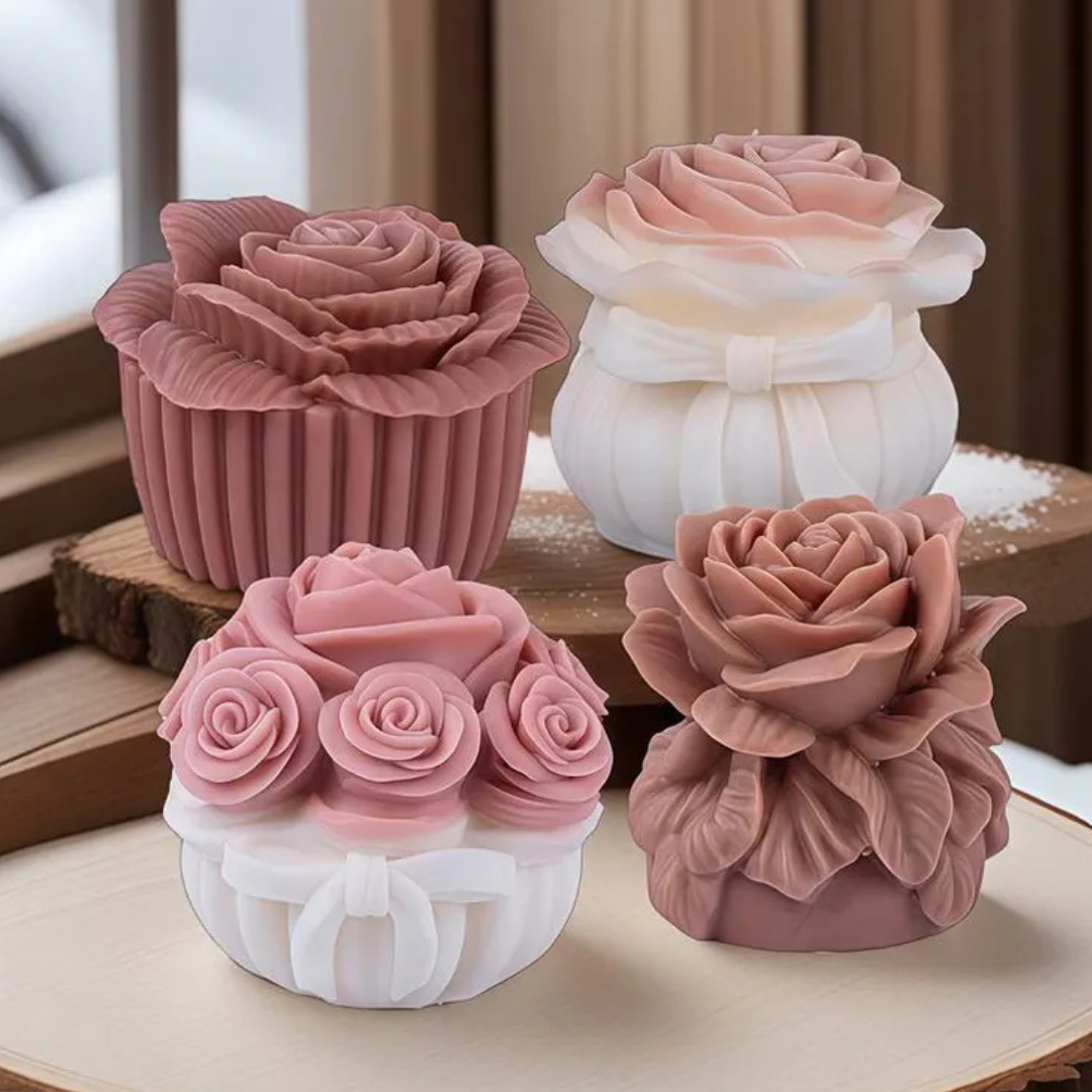 3D Flower Candle Silicone Mold-Rose Bouquet