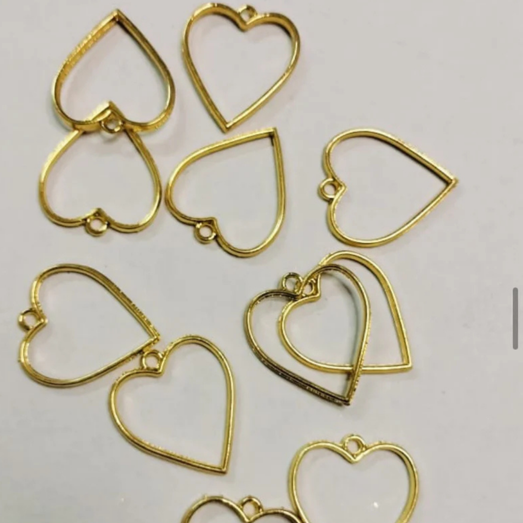 Heart Shape Pendant Bezals Pack Of 5
