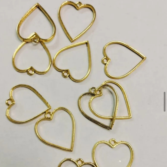 Heart Shape Pendant Bezals Pack Of 5