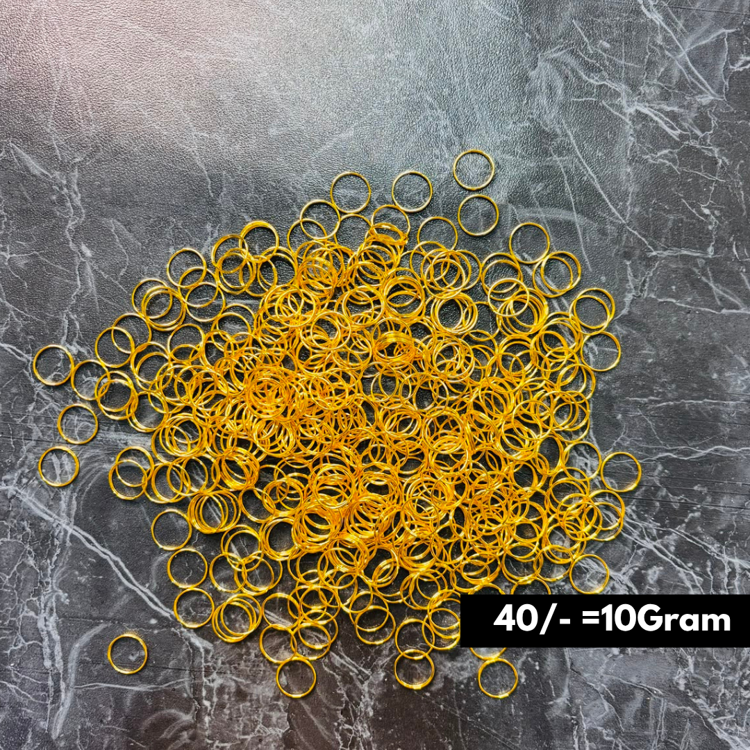 Round Golden & Silver Big Size Jumprings 10 Gram Pack