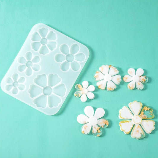 Small 5 Cavity 3d Flower Silicone Mould
