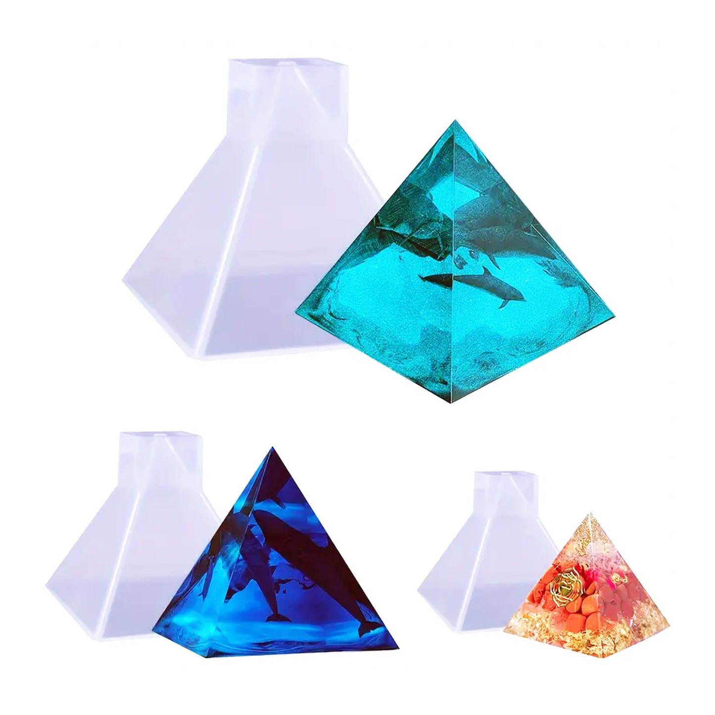 3Pcs Pyramid Silicone Mould