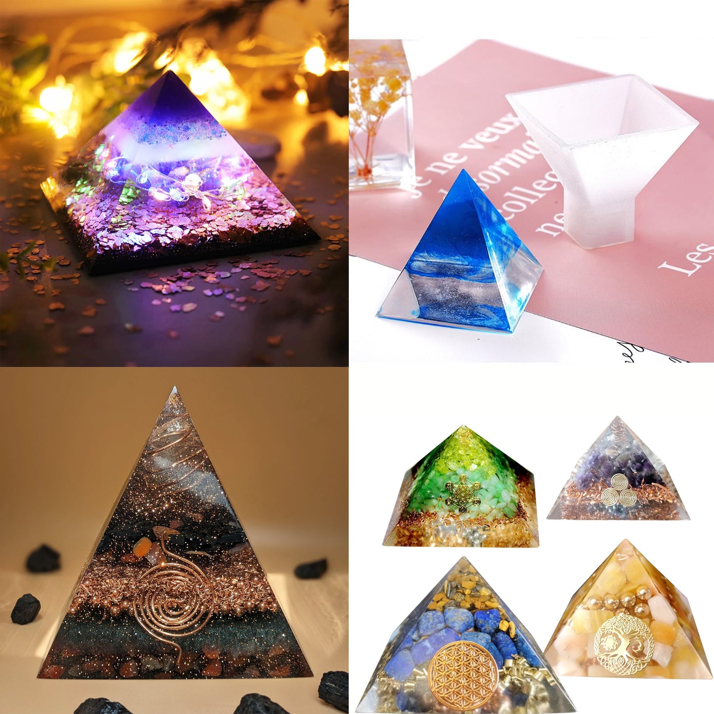 3Pcs Pyramid Silicone Mould
