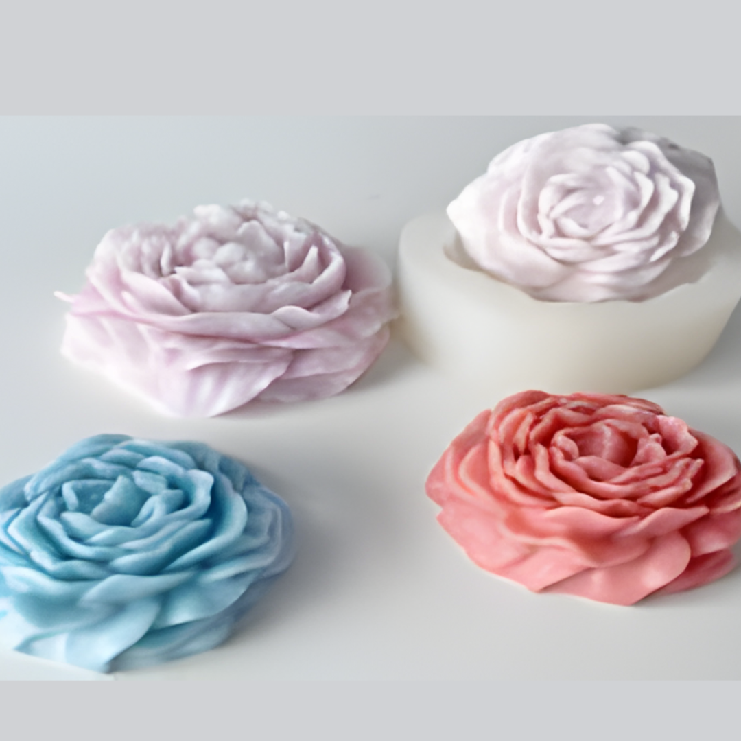 Peony Rose Flower Candle Silicone Mould