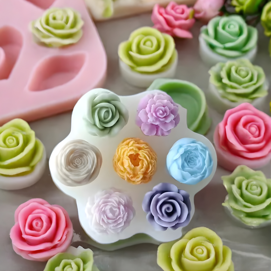 Multi Rose Candle Silicone Mould