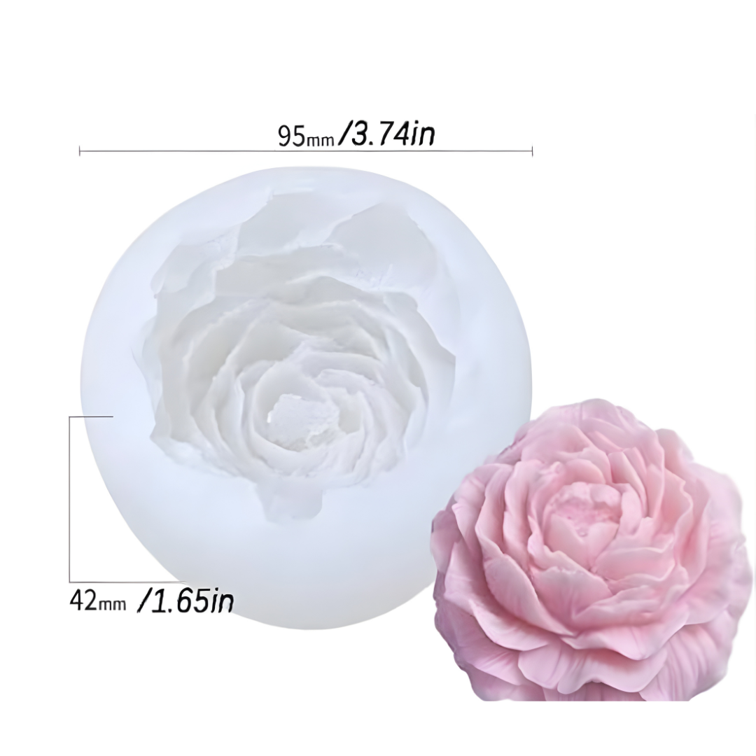 9cm Peony Candle Making Silicone Mould