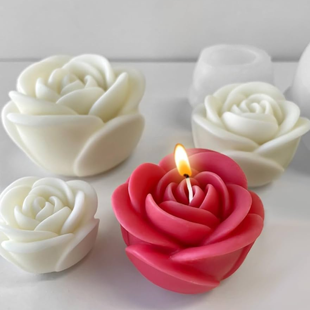 Small Round Rose Candle Silicone Mould