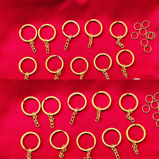 25 Pcs Golden Keychain Ring With Jumpring