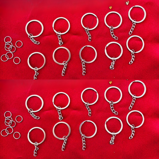 25 Pcs Silver Keychain Ring With Jumpring