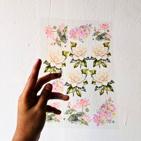 White Flower Design InsertSheet Sticker