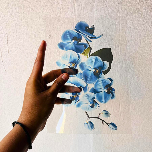 Blue Flower Embossed InsertSheet Stickers
