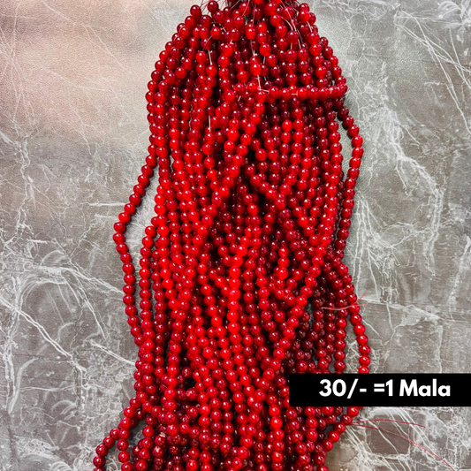 Red Color Beads Moti 1 Mala