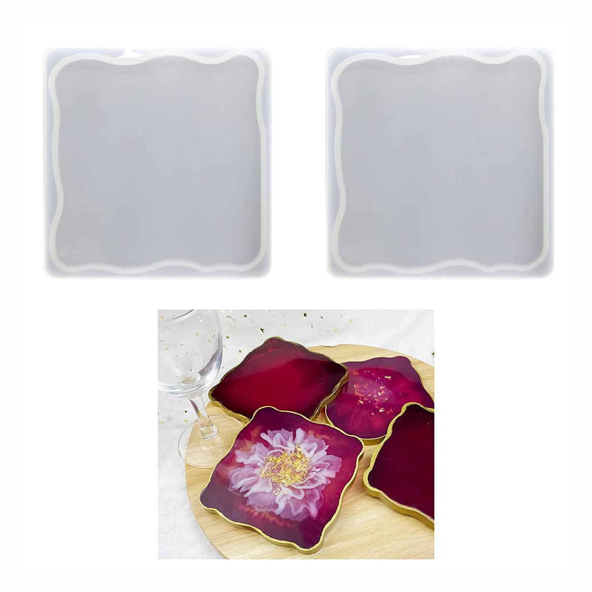 4 Inch Sqaure Agate Silicone Coaster Mould