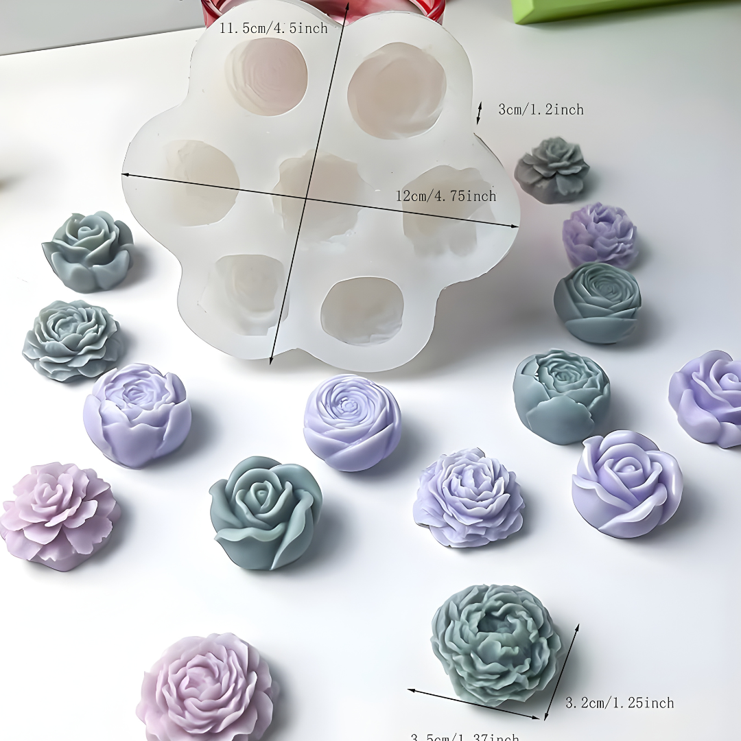 Multi Rose Candle Silicone Mould